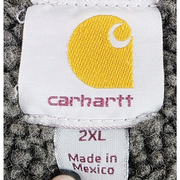 Vintage Carhartt Green Fleecce Lined Canvas Workwear Chore Duck Vest Size 2XL - Picture 7 of 7